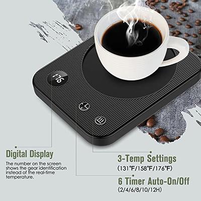 Coffee Warmer for Desk - Electric Mug Warmer, Coffee Mug Warmer with Timer,  6 Temp Mug Warmer, LED Display Smart Coffee Cup Warmer, Mug Heater for