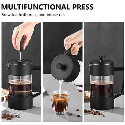 French Press Coffee/Tea Maker, Camping Mini Coffee/Tea Press of 304  Stainless Steel Filter and Heat Resistant Glass Coffee Maker