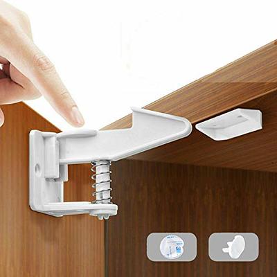 8-Pack Child Safety Cabinet Locks - Adjustable Child Cabinet Locks with 3M  Adhesives - White and Clear Baby Locks for Cabinets and Drawers, and More -  Easy to Install Baby Proofing Cabinets