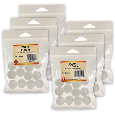 Hygloss Craft Foam Balls, 2 Inch, White, 12 Per Pack, 3 Packs