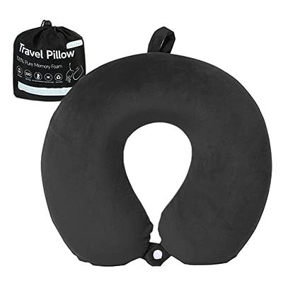 Travel Pillow - Memory Foam Pillow With Washable Cover - Neck Pillows For  Sleeping On Airplanes, Trains, Cars, And Buses By Home-complete (black) :  Target