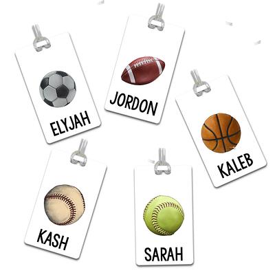 Soccer Logo Bag Tags. Sports Bag Tag. Personalized Luggage 