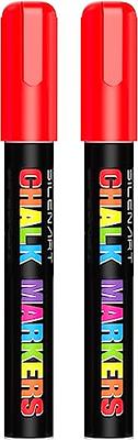 SILENART Red Chalk Markers 2 Pack - Red Dry Erase Markers Pen - Liquid  Chalk Markers for Chalkboard, Window, Glass, Mirror, Blackboard - 3-6mm  Reversible Tip - Yahoo Shopping