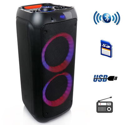 beFree Sound Rechargeable 12-Inch Bluetooth Portable Party Speaker