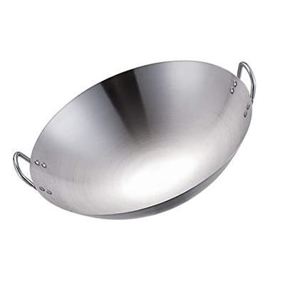 Cabilock 1pc Stainless Steel Wok Hand Hammered Iron Wok Cast Iron Wok Large  Stainless Steel Honeycomb Wok Griddle Pan Wok with Helper Handle Non Stick  Stir Fry Pan Wok Round Bottom 