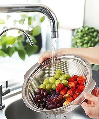 3 Pieces 304 Stainless Steel Steamer Basket for Fruit 5/6/8 Qt