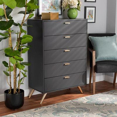 Linon Home Decor Maxwell Grey Small Accent Storage Cabinet with