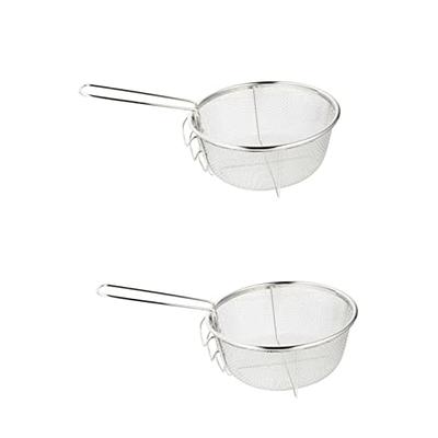 Deep Fry Basket Kitchen Stainless Steel Round Fry Basket with Folding Handle