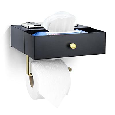 Reversible Toilet Paper Holder With Phone Shelf, Modern Style