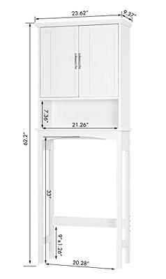 Spirich Over The Toilet Cabinet for Bathroom Storage, Above Toilet Storage  Cabinet with Glass Doors, Over Toilet Storage Shelf Organizer, White 