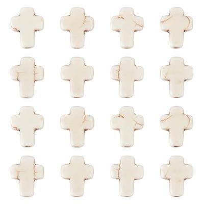 1box Of 200pcs White Cross Beads, Synthetic Turquoise Small Cross Beads,  Semi-Precious Stone Loose Spacer Beads, For Jewelry Making ,Beading Kit