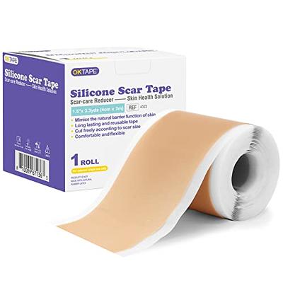 Silicone Scar Tape Roll, 1.6” x 60” Medical Tape for Wound Care Bandages  Scars Strips for Surgical Scars Keloid, C-Section, Burns, Injuries Acne,  Stretch Marks Removal Sheet Tapes