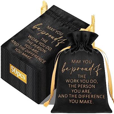 Silkfly 50 Pcs Satin Gift Bags 5 x 7 Inch Inspirational Employee  Appreciation Jewelry Bags Thank You Gift Bags Drawstring Jewelry Pouches  for Colleagues Coworker Thanksgiving Team Party Favors (Black) - Yahoo  Shopping