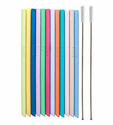 Short Glass Straws for Half Pint Mason Jars, Coffee Mugs, Wine and Cocktail  Glasses, Kids (4 Pack + Cleaning Brush)