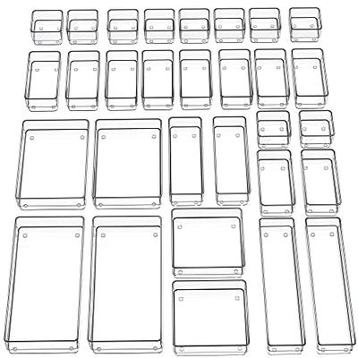 SMARTAKE 6 PCS Clear Plastic Drawer Organizers Set, Large Size Non