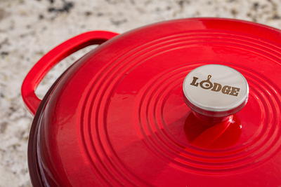 Lodge Cast Iron 6 Quart Enameled Cast Iron Dutch Oven, Red - Yahoo Shopping