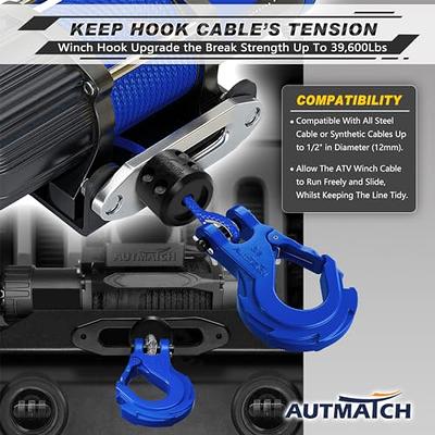 Synthetic Winch Rope Cable Kit: 1/2in x 92ft 31500LBS with Protective  Sleeve + Forged 35000LBS Winch Hook + Safety Pull Strap