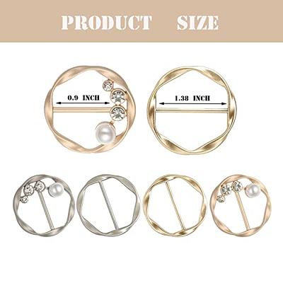 4 Pcs T-shirt Clips Silk Scarf Ring Clip Metal Scarf Clips Ring