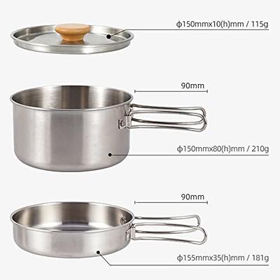Camping Cookware Mess Kit Non-Stick Lightweight Pot Pan Set