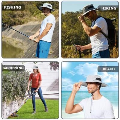 Sun Hats Wide Brim Summer Mesh Fishing Walking Hiking Hats For Men Chin  Strap 