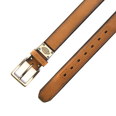 LCG LUCHENGYI Mens Genuine Leather Dress Belt Classic Casual Belt with Single Prong Buckle for Jeans Pants Work and Business