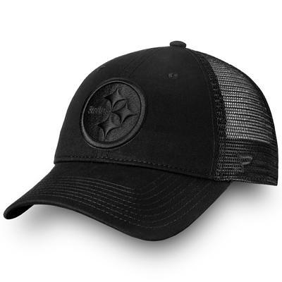 Men's Fanatics Branded Black/White Pittsburgh Steelers Fundamental Vintage Trucker Unstructured Adjustable Hat