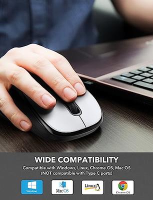 Basics Ergonomic 2.4 GHz Wireless Optical Mouse, DPI adjustable,  Compatible with PC, Mac, Laptop - Black