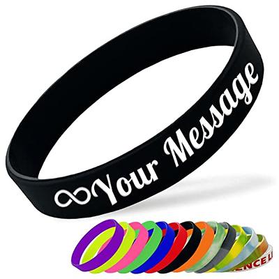 1-4PCS Custom Silicone Wristbands Personalize Engraved Rubber Bracelets  Events | eBay