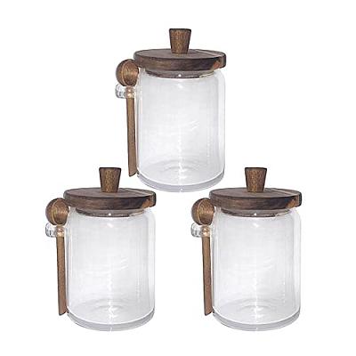 HomeyHoney Glass Candy Jars with Airtight Lids for Candy Buffet, with  Handmade Porcelain Flower, Decorative Glass Canisters for kitchen (22 oz,  White