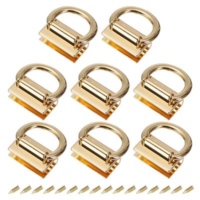 ELANE 40 Pcs D Rings for Purse,Screw Rivets for Leather Crafting,Wallet  Conversion Kit (Black+Silver+Gold+Light Gold)