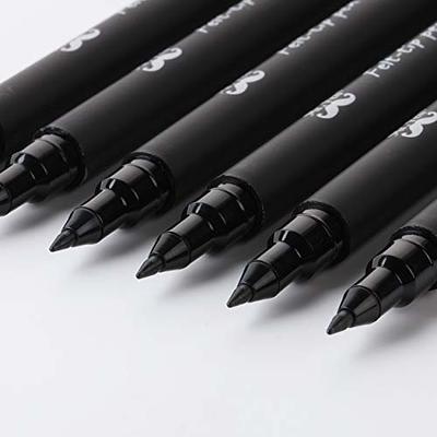 Mr. Pen- Pens, Felt Tip Pens, Black Pens, Pack of 6, Fast Dry, No