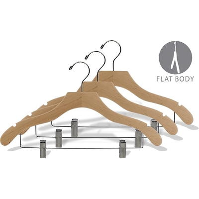 Order Natural Wood Suit Hanger With Chrome Hook - 17