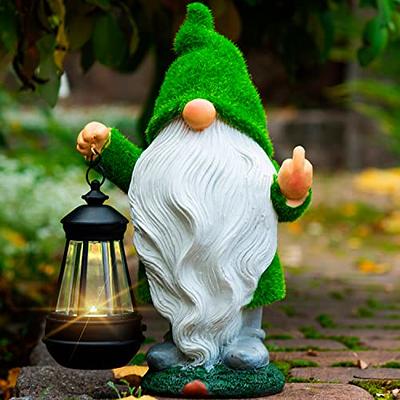 Garden Gnome 11.8, Funny Gnomes with Solar Lantern, Garden Statues