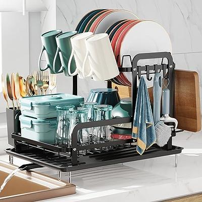 Dish Drying Rack, Dish Rack for Kitchen Counter, Rust-Proof Dish