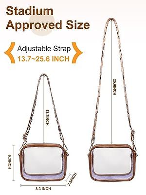 Missnine Clear Bag Stadium Approved PVC Crossbody Purse for Women  Transparent Shoulder Concert Bag with Guitar Strap Black