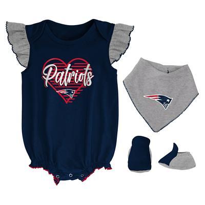 Newborn & Infant Navy/Red New England Patriots Eat Sleep Drool Football  Three-Piece Bodysuit Set