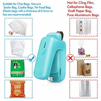 2PACK Mini Bag Sealer, Portable Heat Vacuum Sealers Plastic Sealer, 2 in 1  Heat Seal and Cutter Mini Food Sealer For Plastic Bags Food Storag