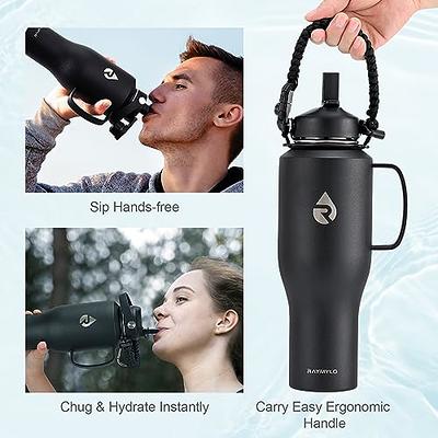 RAYMYLO Water Bottle 32oz, Insulated Tumblers with Handle & Straw Lid &  Paracord Handle, Triple Wall Vacuum Food-grade Stainless Steel Leakproof  Hydro Travel Flask, Fit in Any Car Cup Holder - Yahoo