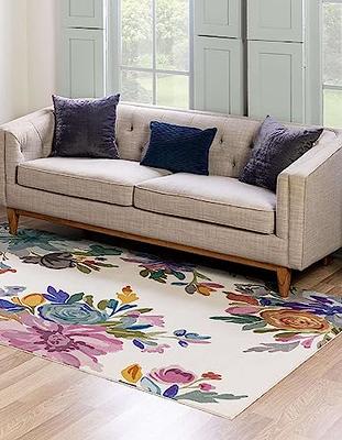 Unique Loom Blossom Collection Area Rug - Laura (7' 10 x 10' Rectangle,  Ivory/Black) - Yahoo Shopping