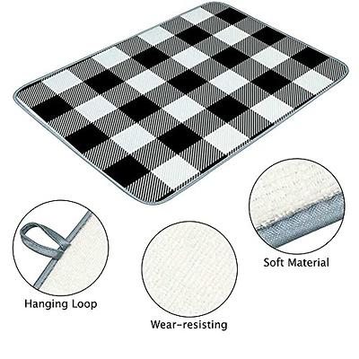 Dish Drying Mat For Kitchen Counter,Red Truck Buffalo Check Plaid Microfiber  Absorbent Dishes Drainer/Rack Pads 18X24 Inch - Yahoo Shopping