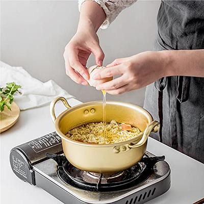 Ramen Pot, Stainless Steel Korean Style Ramen Cooking Pot With Lid