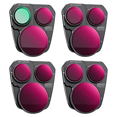 K&F Concept 4 Pack ND/PL Filter Set Compatible with DJI Mavic 3 Pro, Multi  Coated HD Glass, No Color Cast&Remove Glare, Include ND8/PL ND16/PL ND32/PL  ND64/PL Ideal for Bright Sunny Daylight 