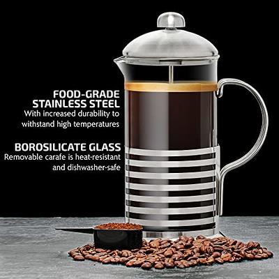 Ovente French Press Coffee Tea Expresso Maker, 34 oz - Black