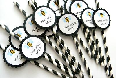 6pcs Bee Themed Party Favors - Bee And Sunflower Honeycomb Straws For Kids'  Birthday Party Supplies And Gifts