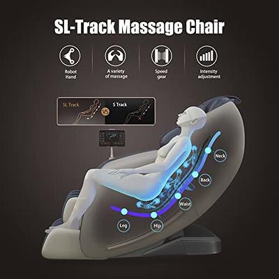 Real Relax Massage Chair, Full Body Recliner with Zero Gravity Chair, Air  Pressure, Bluetooth, Heat and Foot Roller Included, Brown 