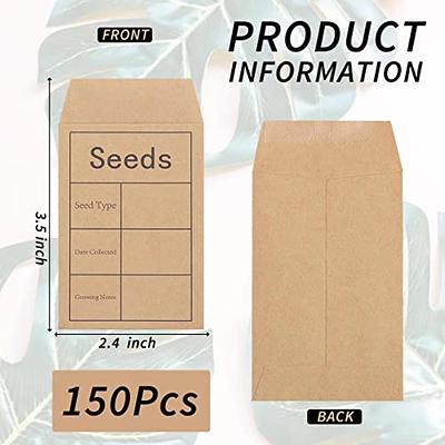 100Pcs Seed Packets Envelopes, Resealable Self Sealing Seed Storage  Organizers Seed Saving Envelopes, Garden Seed Pocket Bags Organization  Binder Seed