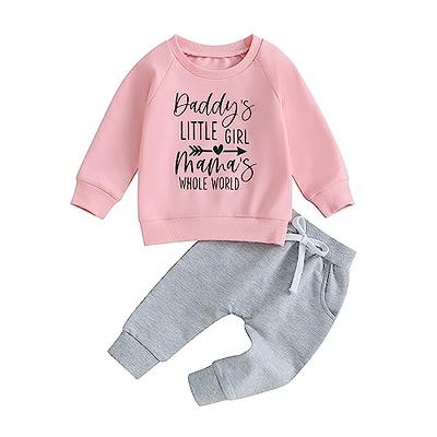 Hnyenmcko Toddler Baby Girl Clothes Long Sleeve Crewneck Letter