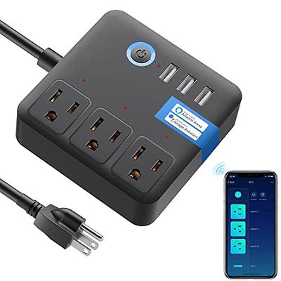 GHome Smart Plug Outlet Extender, Surge Protector with 3 Individually  Controlled Smart Outlets and 3 Smart USB Ports, Works with Alexa Google  Home