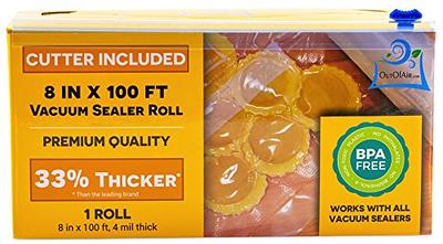 50 Zipper Vacuum Sealer Bags: Pint Size (6 inch x 10 inch) - OutOfAir Vacuum Sealer Zip Bags for FoodSaver, Weston, Other Savers. 33% Thicker BPA Free