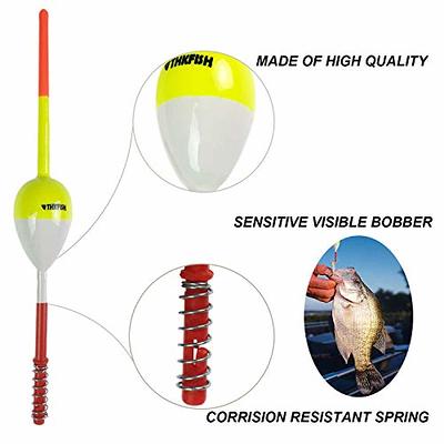 Fishing Floats Bobbers Balsa Wood Slip Bobbers Spring Oval Stick Slip  Floats for Crappie Catfish Trout Panfish Walleyes Fishing, 10Pcs 